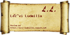 Lévi Ludmilla névjegykártya